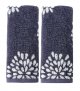 Hand Towels Set of 2 Hydrangea Floral Pattern 100% Cotton Absorbent Soft Decorative Towel for Bathroom (Denim Blue)