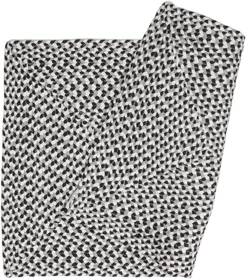Tricolor Woven Cotton Rug - Buffalo Check Black, White, Gray 2' X 3' Rectangle