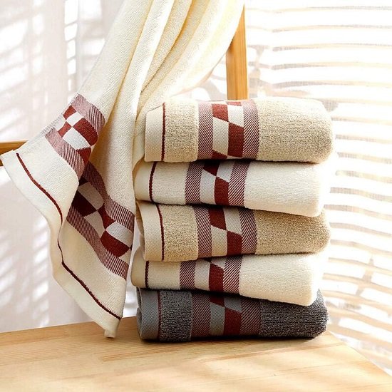 Bathroom Hand Towels 100% Cotton Super Soft Ring Spun Highly Absorbent and Durable, Size 14" x 29" 3-Pack (Grey+White+Khaki)