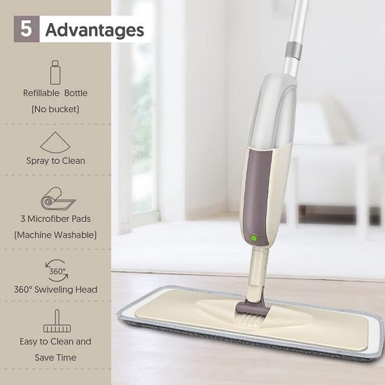 Spray Mop for Floor Cleaning, Dry Wet Spray Mop