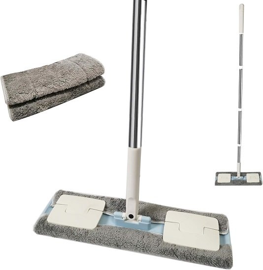 Dust Mop, Microfiber Mop for Floor Cleaning (Blue)