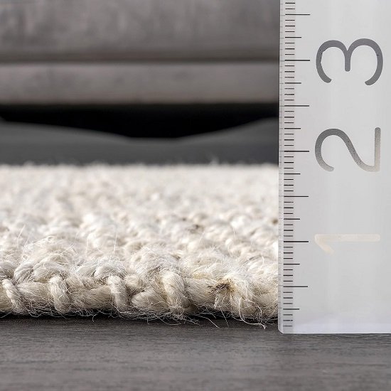 Solid Farmhouse Jute Accent Rug, 3x5, Off-white