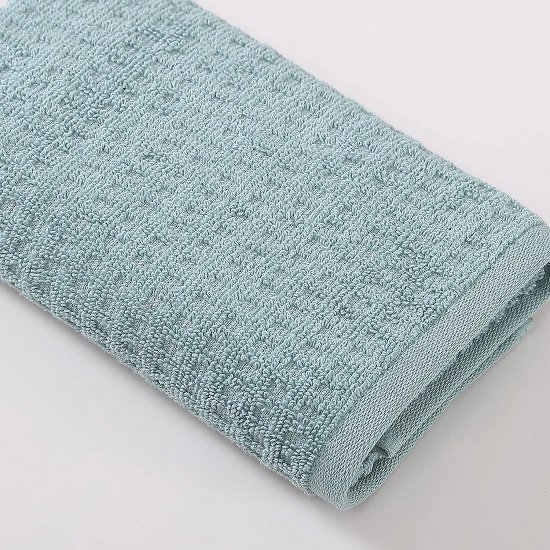 Hand Towel Set, Highly Absorbent Cotton Bathroom Decor, Low Linting & Fade Resistant (Northern Pacific Turquoise, 2 Piece)